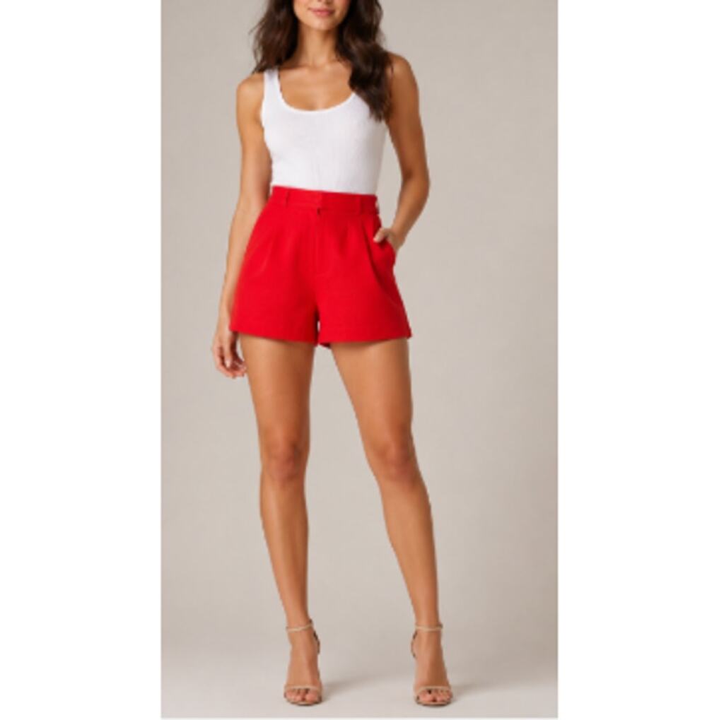 ENGLISH FACTORY Women's Orange Red Stretched High Waisted Mini Skort Size XS